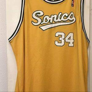 1969 Ray Allen Seattle Super Sonics Reebok Authentic Hardwood NBA Jersey Size 58